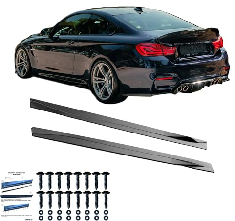 Seitenschweller kompatibel mit BMW M4 F82 2014 bis 2021 2 Tlg Schwarz Glänzend