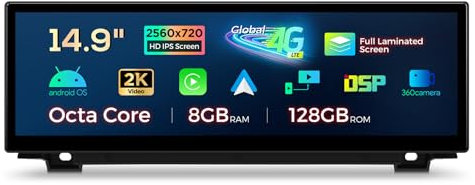 XTRONS 14.9 Zoll 2K IPS Android Autoradio Octa Core 8GB 128GB 4G LTE Car Play Android Auto Bluetooth GPS WLAN Optional DAB OBD TPMS DVR AHD Kamera Für BMW 5er F10 F11 CIC System