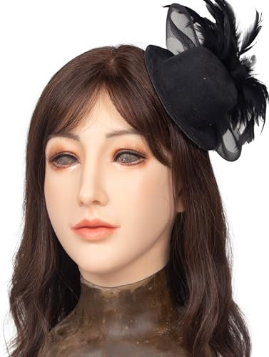 TEAYUYIM Masque en silicone Masque féminin réaliste en silicone Couvre-chef pour travestis Masques pour travestis Cosplay Halloween