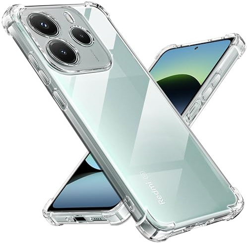 Tentoki für Xiaomi Redmi Note 14 5G Hülle, Handyhülle Anti-Vergilbung | Militärischer Schutz Case, TPU Silikon, Schlanke Stoßfeste Anti Kratzt, Durchsichtig