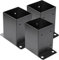 101.6x101.6mm Post Base 3 Pcs,Inner Size 91x91 Post Base Brackets,Heavy Duty Metal Black Powder Coated Post Brackets for Pavilion Deck Railing Support Deck Base Plate, Support Bolt Down