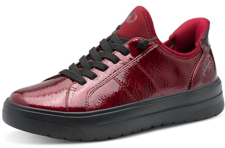 Jana Damen Step IN Sneaker leicht und flexibel zum Hineinschlüpfen Vegan, Rot (Vino Patent), 41 EU