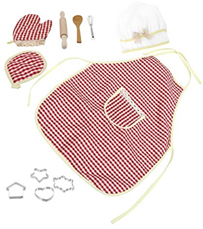 PRETYZOOM Juguetes Interactivos De Cocina De Chef para Utensilios De Repostería Gorro y Delantal