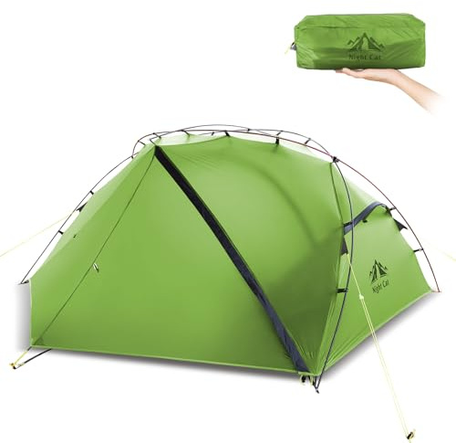 Night Cat Zelt Ultraleicht 1 2 Person: Wasserdichtes Camping Wanderzelt Doppelschicht Nylon 15D PU5000mm für Trekking Abenteuer Bergwanderung und Outdoors