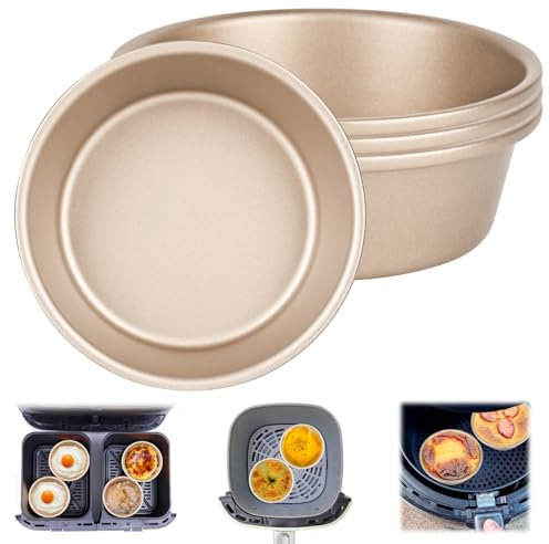 YYTECH 4 pezzi Pirottini Per Friggitrice Ad Aria, 11cm Stampi Per Friggitrice Ad Aria, Stampo Muffin Friggitrice Ad Aria, Stampi per Uova per friggitrice ad Aria, Riutilizzabile