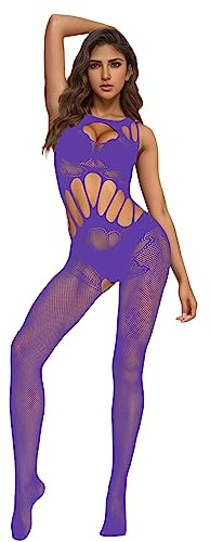 Lingerie sexy pour femme Bodypwear-Nuisettes Sous-vêtements pour femmes Pause Bébé Lingerie noire Body pour femme, lilas, taille unique