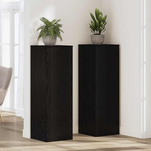 Fasba Pflanzenständer Schwarz Eichen-Optik 33 x 33 x 100 cm, Blumensäule Pflanzensockel für Wohnzimmer Eingangsbereich Garten als Eyecatcher869235