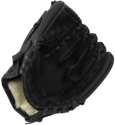ZDETGU Baseballhandske, professionell PU-lädersoftboll fälthandske med förbättrat grepp och komfort, för träningsspel för unga vuxna (10,5 tum)