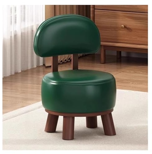PBDLSHEPU Fußstütze Aufbewahrung Runde Ottomane Fußhocker, Aufbewahrungshocker, 360° drehbar, 33 cm hoch, Mehrfarbig, 2er-Pack(Green)
