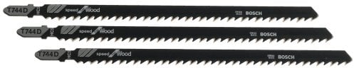 BOSCH T744D3 3-Piece 6 In. 7 TPI Speed for Wood T-Shank Jig Saw Blades