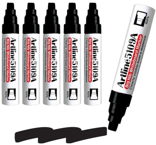 Artline 5109A Big Nib Whiteboard Marker - Black (Pack of 6)