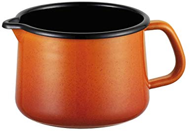 Riess, 0672-034, Schnabeltopf 12, NOUVELLE- CORALL, Durchmesser 12 cm, Höhe 10.8 cm, Inhalt 1 Liter, Emaille, orange, Induktion