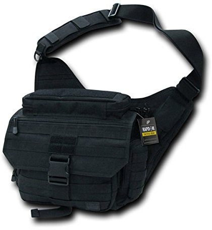 RAPDOM Taktische Kuriertasche., Unisex-Erwachsene, schwarz, 14 W x 12 H x 6.5 D