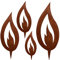 Rostikal Weihnachtsdeko Flammen 4er Set Rost Deko für Garten Flammenlicht Kerzen Flamme