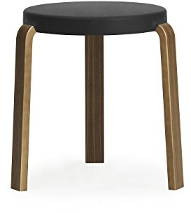 Normann Copenhagen Tap Holzstuhl, Sitz: PUR-Schaum, Stuhlbeine: Funierte Esche, Schwarz, H 43 x Ø 35 cm