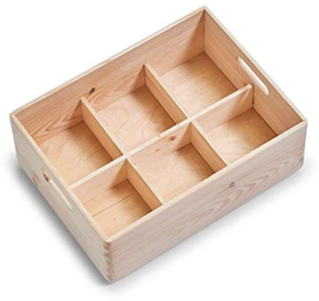 Zeller Fächereinteilung für 13145, 6 Fächer Kiefernholz, Speicherbox