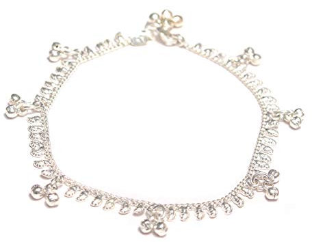loveyourdiamonds Fußkettchen mit Glöckchen und Blättermotiv (24.5)