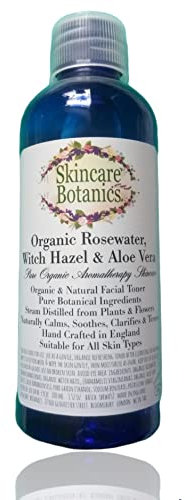 Organic & Natural Rosewater Toner with Witch Hazel & Aloe Vera