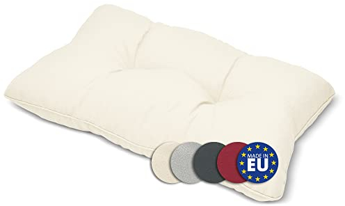 Beautissu Lounge Kissen Outdoor 60x40 cm Natur – Bequemes Rückenkissen Gartenstuhl 12 cm dick Sitzpolster Auflagen für Rattanmöbel Gartenmöbel Polster für Stühle Sessel Stuhlauflage Indoor – xLuna