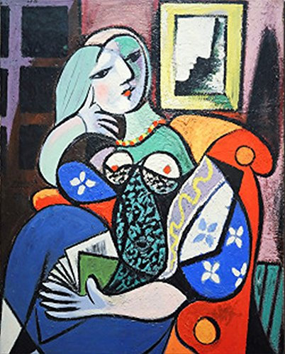 WOWDECOR Art Supplies Abstract Lady by Picasso Kit de peinture par numéros 40 x 50 cm avec pinceaux sur toile (Picasso, sans cadre)