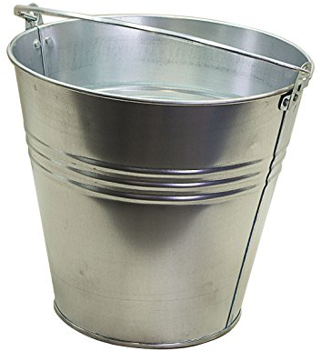 UNUS Seau en zinc galvanisé comme cache-pot - Seau à eau - Seau à plantes - 15 l