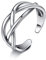 SNORSO Bague Argent 925 pour Femme Bague Réglable Nœud Celtique Anneaux Ouverte Bijoux Cadeau