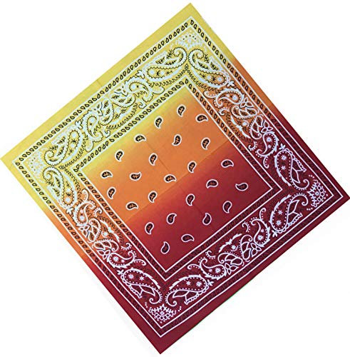 ledermodefashion 3er 6er 12 er Set Bandana Tuch versch Farben 100% Baumwolle Kopftuch Halstuch Nickituch Schal (Rot/Orange Double)