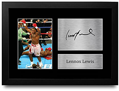 HWC Trading Lennox Lewis A4 Gerahmte Signiert Gedruckt Autogramme Bild Druck-Fotoanzeige Geschenk Für Boxfans