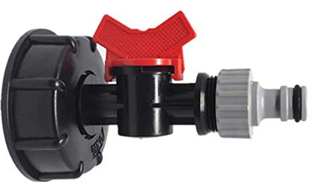 TOOLSTAR IBC Adapter, IBC Garden Water Tank Outlet Fitting/Connector/Adapter S60X6 with Tap Valve and Nipple