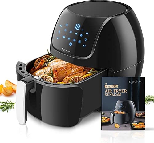 Taylor Swoden Friggitrice Ad Dria 8 Litri Dual Blaze™, Air Fryer XXL 2000W, 10 Programmi, 3 Funzioni, LED Touch Screen, Timer, Lavabile in lavastoviglie, Friggitrice Senza Olio, Per 7-9 persone