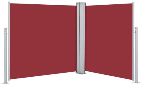 vidaXL Auvent Latéral Rétractable Store Latéral Brise-Vue Abri Soleil Jardin Terrasse Balcon Exterieur Résistant aux UV Rouge 100x600 cm