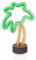 LED-Neonleuchte in Form einer Palme - mit Standfuß - batteriebetrieben - Grün & Gelb - 38 cm (15“)