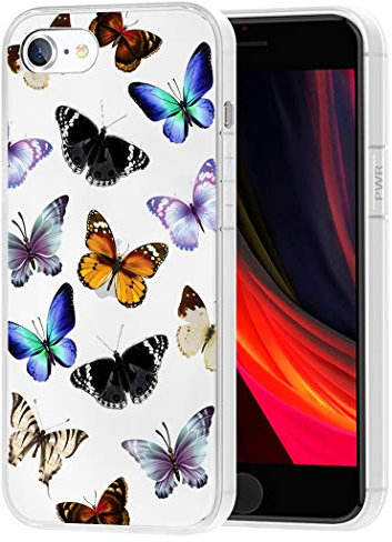Yerebel iPhone SE 2020 Case,iPhone 8 Case,iPhone 7 Cute Case, Clear Flexible Bumper TPU Soft Rubber Silicone Cover Phone Case for iPhone SE 2020 (butterfly)