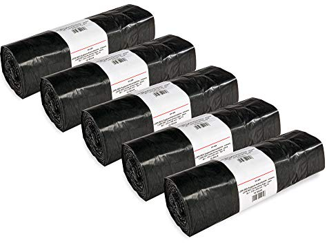 Hypafol Müllbeutel Typ 60 mit Zugband 60l I Abfallsack für Haushalt, Garten & Industrie I Besonders stabil & reißfest I schwarze Schwerlast Müllsäcke aus hochwertigem Material I 50 St.