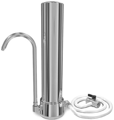 Geyser Aqua - Filtro per acqua da rubinetto e da banco, filtro domestico, purificatore d'acqua, acciaio inossidabile 304 per uso alimentare