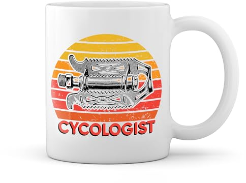 Cycologist Pedal Biker Bicycle Lover Art Weiße Tasse Mug