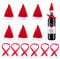 Skystuff Mini Santa Hats Set Red, 12 PCS Christmas with Scarves for Felt Wine Bottle Covers Table Decor Tableware Cutlery Holders Finger Xmas Party Favor, White, S