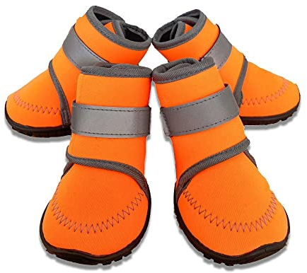 BnbnPup Hundeschuhe Pfotenschutz Schuhe Für Hunde Hundepfoten Schutz Schneeschuhe Mit Anti-Rutsch Sohle Reflektierendem Riemen Für Kleine Hunde, Große Hunde-2XL