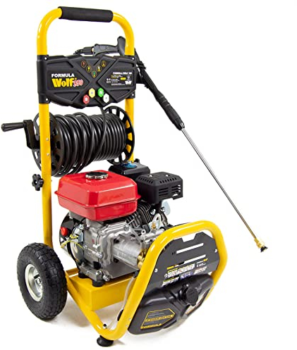 Petrol Pressure Washer 280 BAR 4061psi Wolf Formula 350 9 Ltr/Min 7HP Jet Wash Sprayer 20m Hose - 2 Years Warranty
