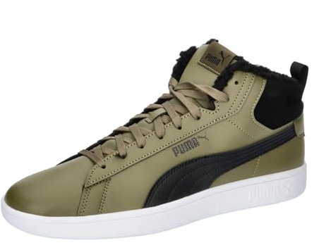 PUMA Unisex Smash 3.0 Mid WTR Sneaker, Olive Drab Black White Green, 41 EU