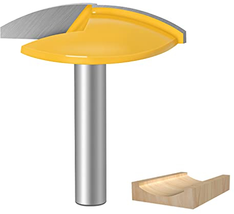Fraise Defonceuse à Toupie à Tige, Fraise Defonceuse en Métal dur, Largeur de 1-3/4, Rayon de 1.65, Tige de 8mm Fraise Défonceuse, pour le Bois Massif et le MDF