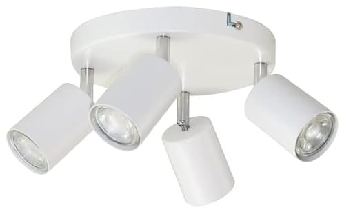 Miratic Focos Techo 4 Fuentes de Luz GU10 (Bombillas no Incluidas) (Blanco)