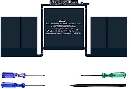 STAIGO A1819 A1706 Laptop Battery Replacement for 13 inch EMC 3071 3163 MNQG2LL/A Touch Bar (Late 2016 Mid 2017) [11.41V 4320mAh 49.29Wh]