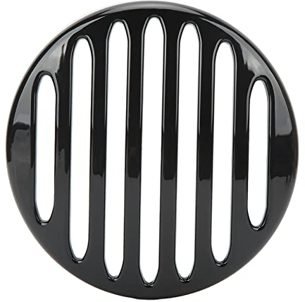 Yctze Scheinwerfer-Grill-Abdeckung, Motorrad-Scheinwerfer-Lampenschutz, Scheinwerferbaugruppen und -teile, Scheinwerfer-Grill-Abdeckung, Motorrad-Scheinwerfer-Gitter, Motorrad-Kopf (Glänzend schwarz)
