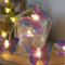 KINGCOO 3M 20LED Warmweiß Schmetterling Lichterkette Batteriebetrieben Innenbeleuchtung Fee dekorative Lampe für Schlafzimmer Party Geburtstag Sommer Garten Hochzeit Weihnachten Dekoration (Lila)