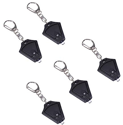Housoutil Mini Torches 5 Pièces Touche Lumière Lampe De Poche Menée Lampe Torche Lampe Torche Mini Lampe De Poche Porte Clé Micro Torche Led Porte-clés Anneaux Porte Clé