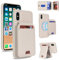 Zouzt for iPhone X/XS Detachable 2 in 1 Wallet Case with Card Holder for Magsafe, Magnetic PU Leather Flip Credit Slot Protective Phone Cover Women Men for iPhone X/XS 5.8 Inch - White