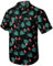 Rithern Hawaïenne Chemise Homme Manches Courtes Été Plage Fête Chemises Flamant Rose Funky avec Poche Avant Vert & Noir M