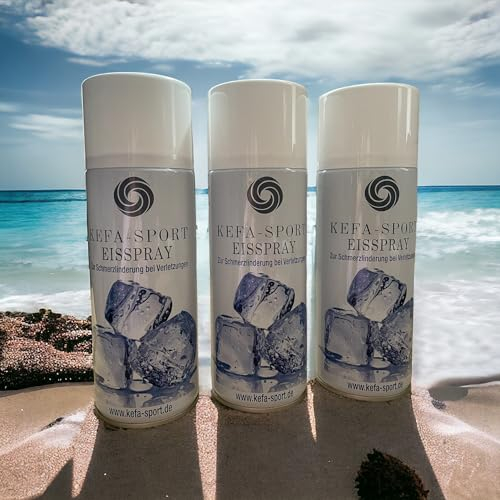 KeFa-Sport Eisspray, Kältespray, Kühlspray, Erste-Hilfe-Spray bei Sportverletzungen, Schmerzen und Schwellungen 400ml (Weiß - 6 Stück, 2400 ml)
