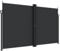 vidaXL Toldo Lateral Retráctil, Pantalla de Privacidad, Mosquitera Impermeable, Sombrilla para Jardín Balcón Patio Terraza, Negro 200x600 cm